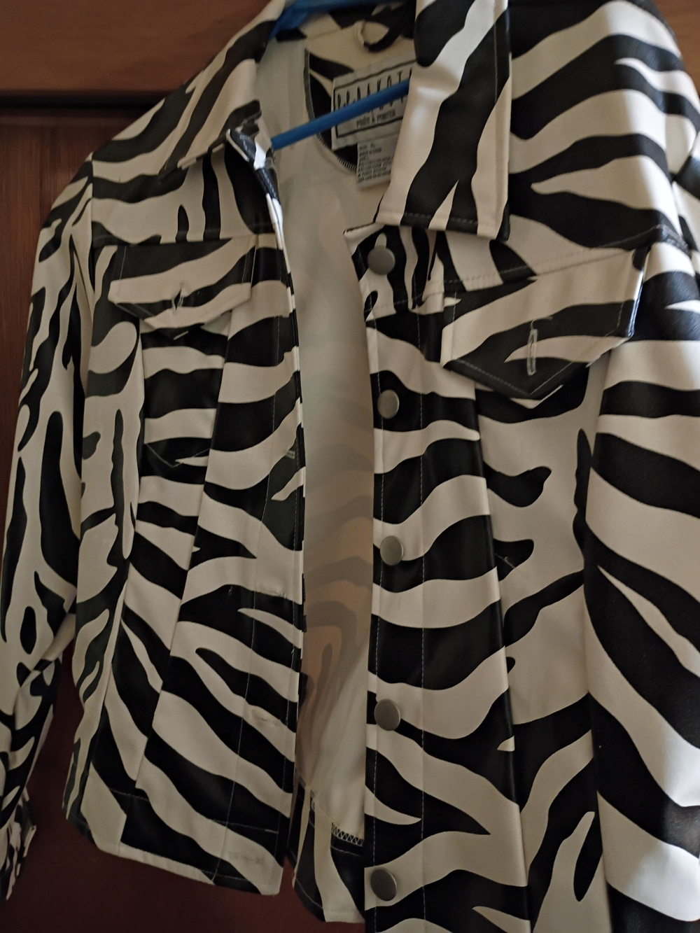 Zebra-Print Women's Jacket - Black & White - BB Dakota XL